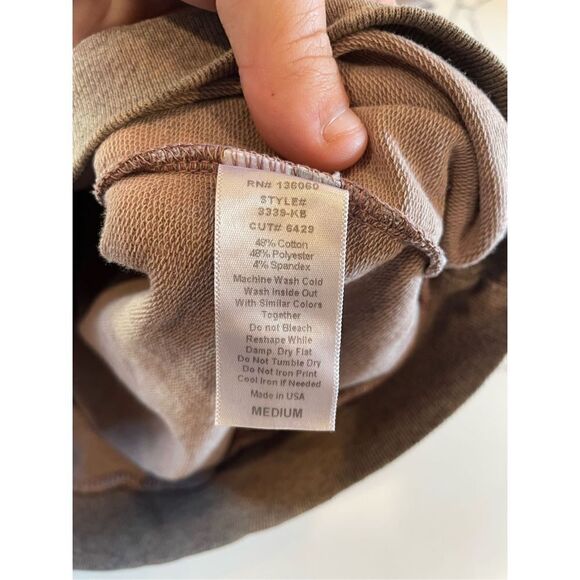 Project Social T Cut Out Lace Detail Sleeve Sweatshirt Taupe Women’s Sz M - Picture 7 of 7